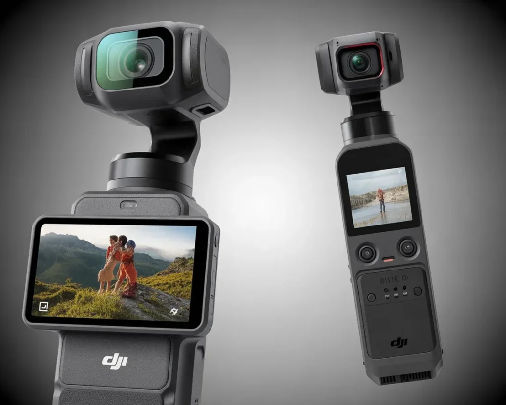 Comparison of DJI Pocket 2 vs 3 showcasing their features and performance differences.